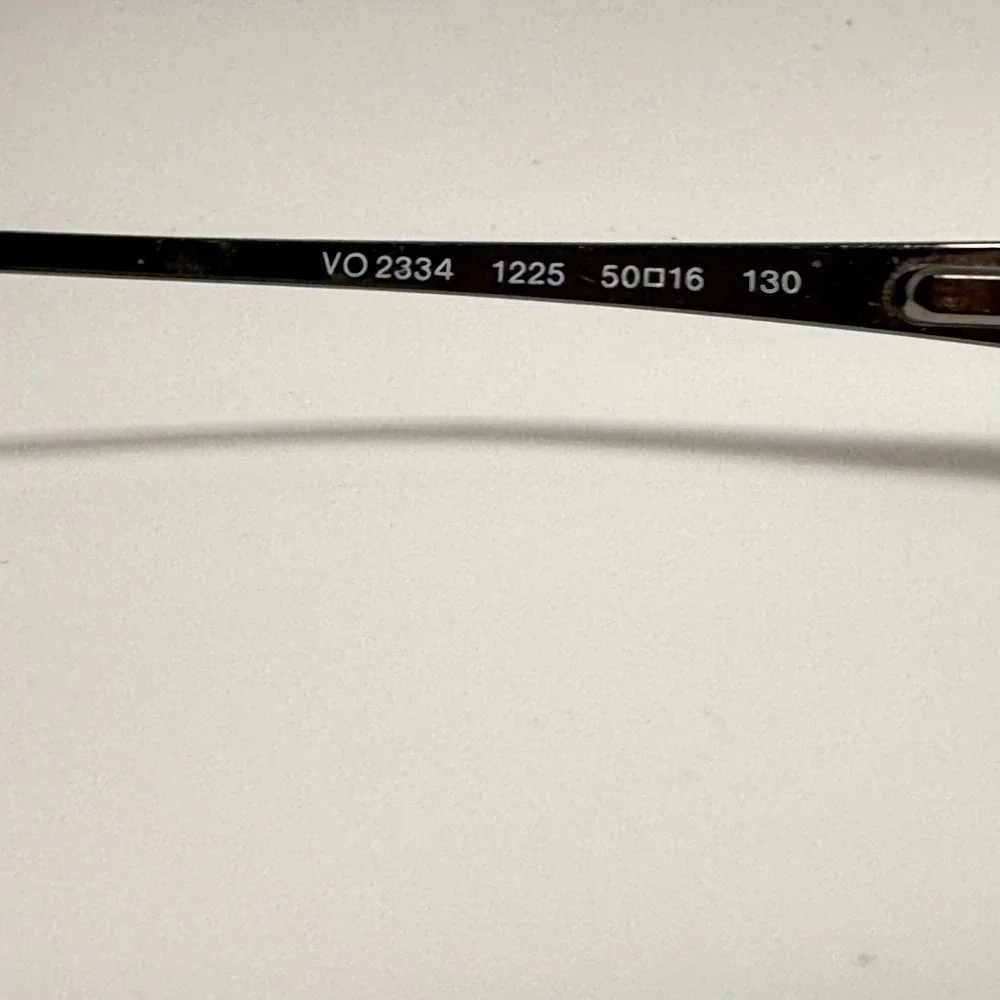 Vogue VO 2334 1225 Tortoise Rectangular Eyeglass Frames Italy 50-16-130 Gunmetal